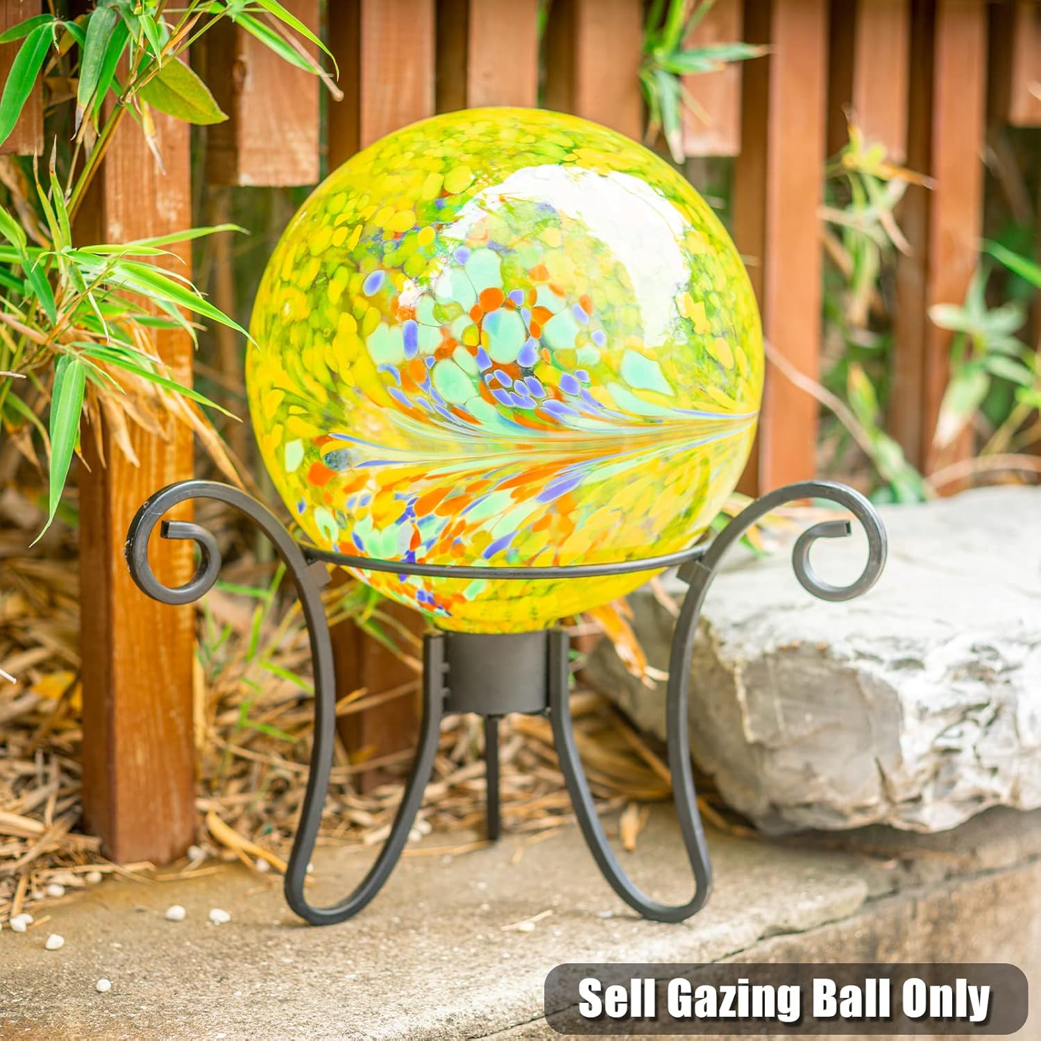 VCUTEKA Gazing Ball, Glass Gazing Balls Sphere for Garden Lawn Outdoor Ornament Yard Decorative