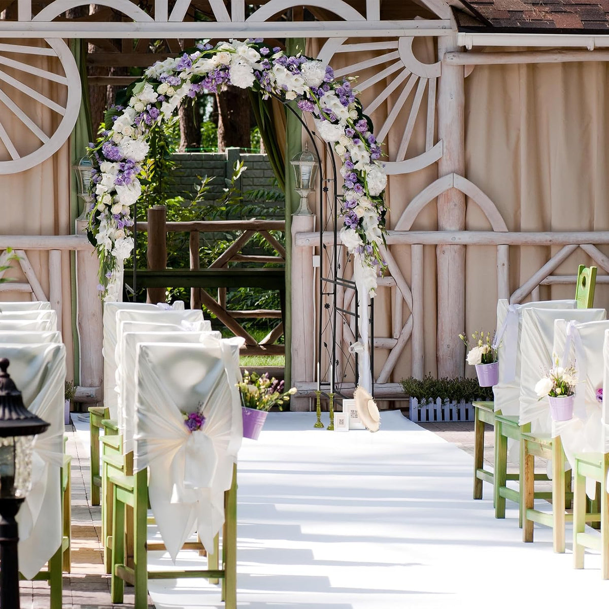 VINGLI Garden Arbor, Arch for Wedding Ceremony Party, Christmas Garden Decor Steel Garden Trellis
