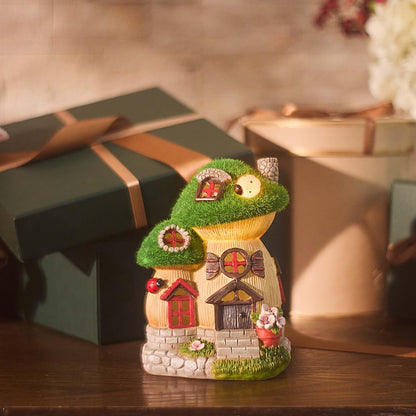 TERESA'S COLLECTIONS Mushroom Garden Statues with Outdoor Solar Light for Garden Decor, Green