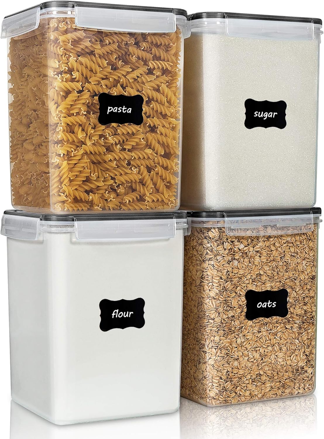 Vtopmart 4 PCS Large Food Storage Containers 5.2L / 175oz, 4 Pieces BPA Free Plastic Airtight