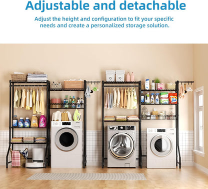Over Washer and Dryer Shelves,Heavy Duty Laundry Room Storage Organization Clothes Drying Rack,5