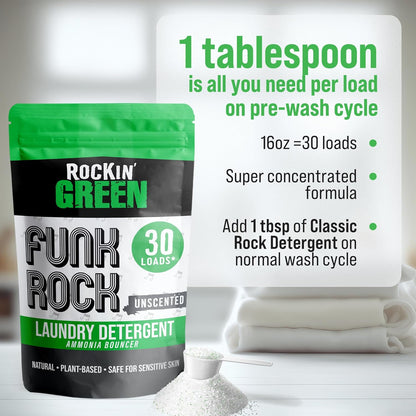Rockin' Green Laundry Detergent, Plant based, All Natural Laundry Detergent Powder, Vegan and