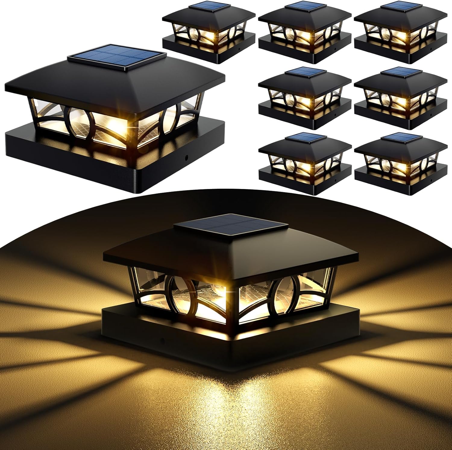 NIORSUN Solar Post Lights Outdoor, Fence Post Solar Lights Warm White Outdoor Waterproof Edison LED