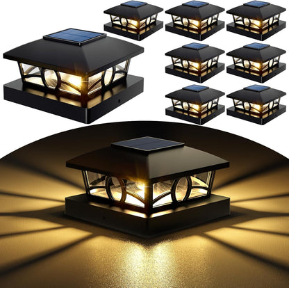 NIORSUN Solar Post Lights Outdoor, Fence Post Solar Lights Warm White Outdoor Waterproof Edison LED