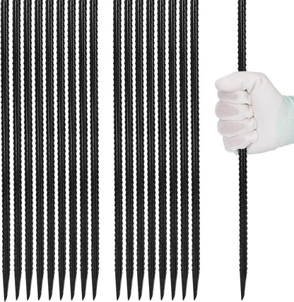 16 inches Rebar Stakes 18-Pack Heavy Duty Ground Stakes Rebar Spikes Garden Stakes Metal Steel