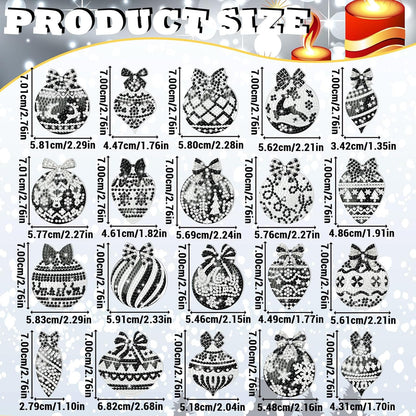 Tondiamo 20 Pcs Christmas Diamond Painting Keychain Kits 5D DIY Diamond Art Pendants Double Sided