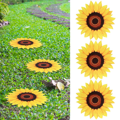 Tandefio 3 Pcs Sunflower Stepping Stones 12 Inch Iron Pavers for Garden Walkway Decorative