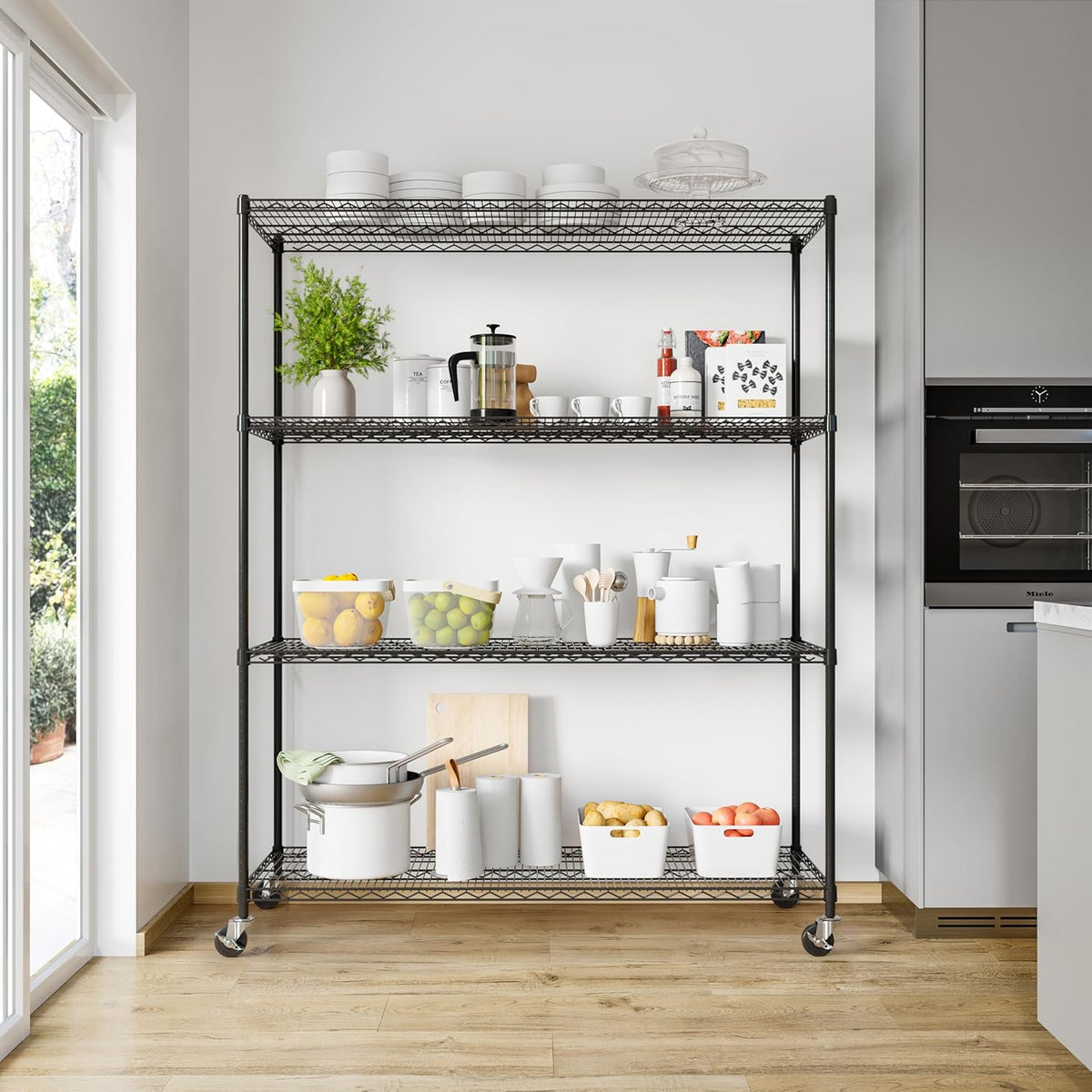 Seville Classics UltraDurable Heavy Duty NSF Solid Steel Wire Rack Storage Unit, Organizer for