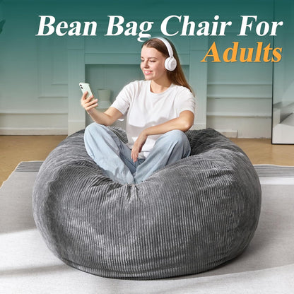 3.5FT Bean Bag Chairs Teardrop Bean Bag Chair for Adults Beanbag Chair with Memory Foam Filled