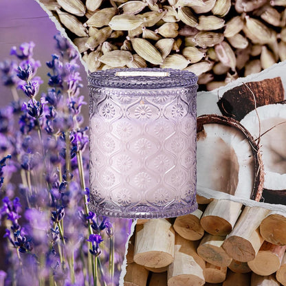 LA JOLIE MUSE Jardin de Lavender Scented Candle - Coconut, Lavender & Sandalwood | 6 oz Natural Soy
