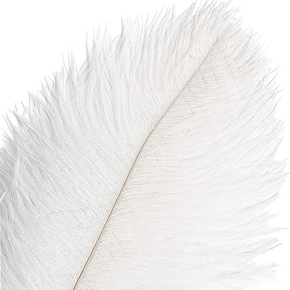 THARAHT 12pcs White Ostrich Feathers Natural Bulk 12-14Inch 30cm-35cm for Wedding Party