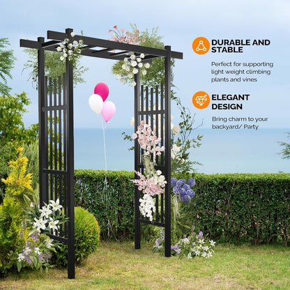 VINGLI Garden Arbor, PVC Wedding Arch for Ceremony Party, Garden Trellis for Climbing Plants