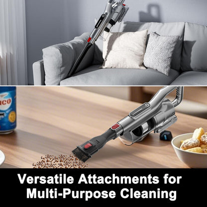 Cordless Vacuum Cleaner, Powerful Battery Vacuum Cleaner Cordless with LED Touch Screen & 2 Speeds