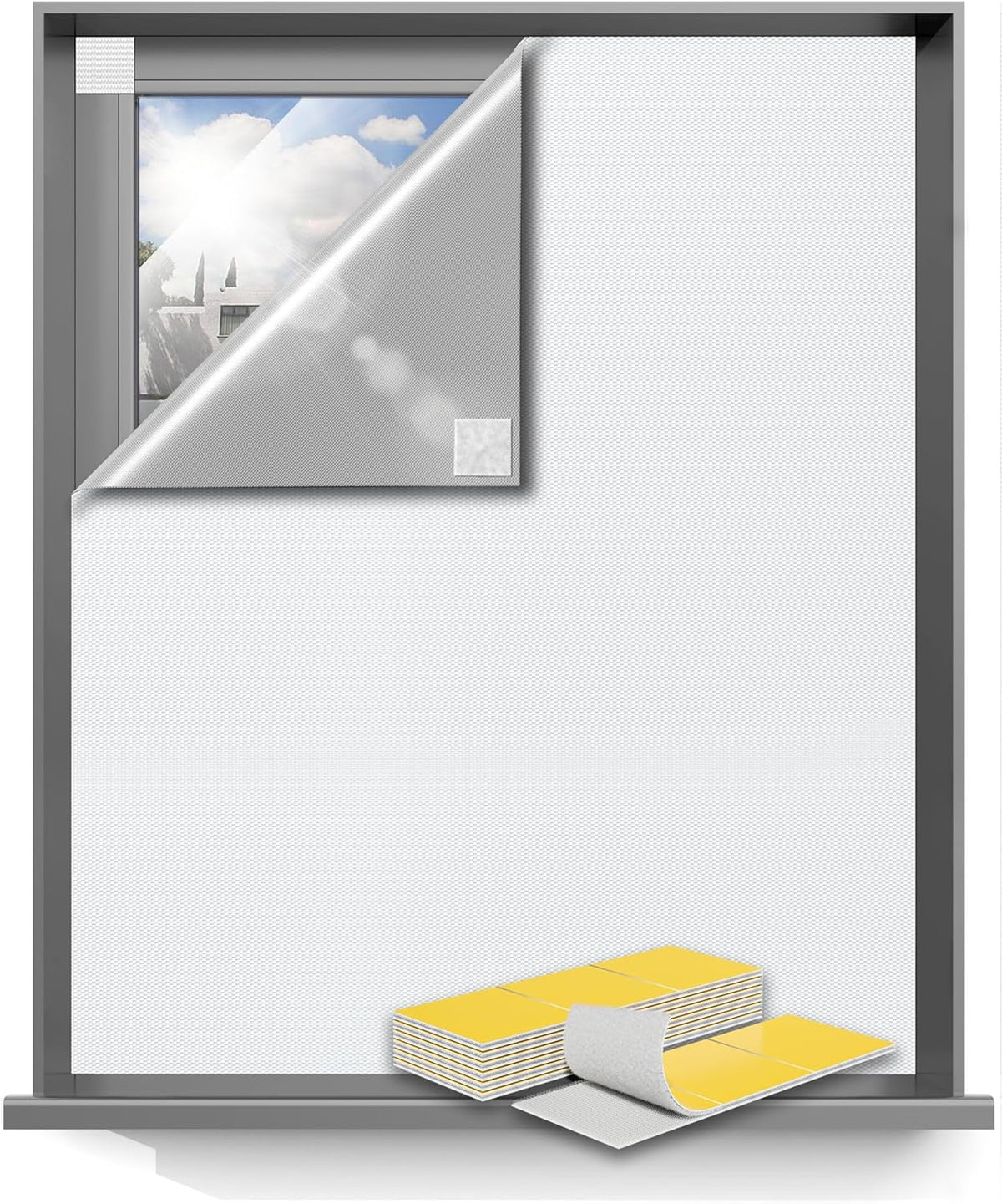 Sumobaby Blackout Curtains for Bedroom 75"x57" Portable No Drill Blinds for Windows with