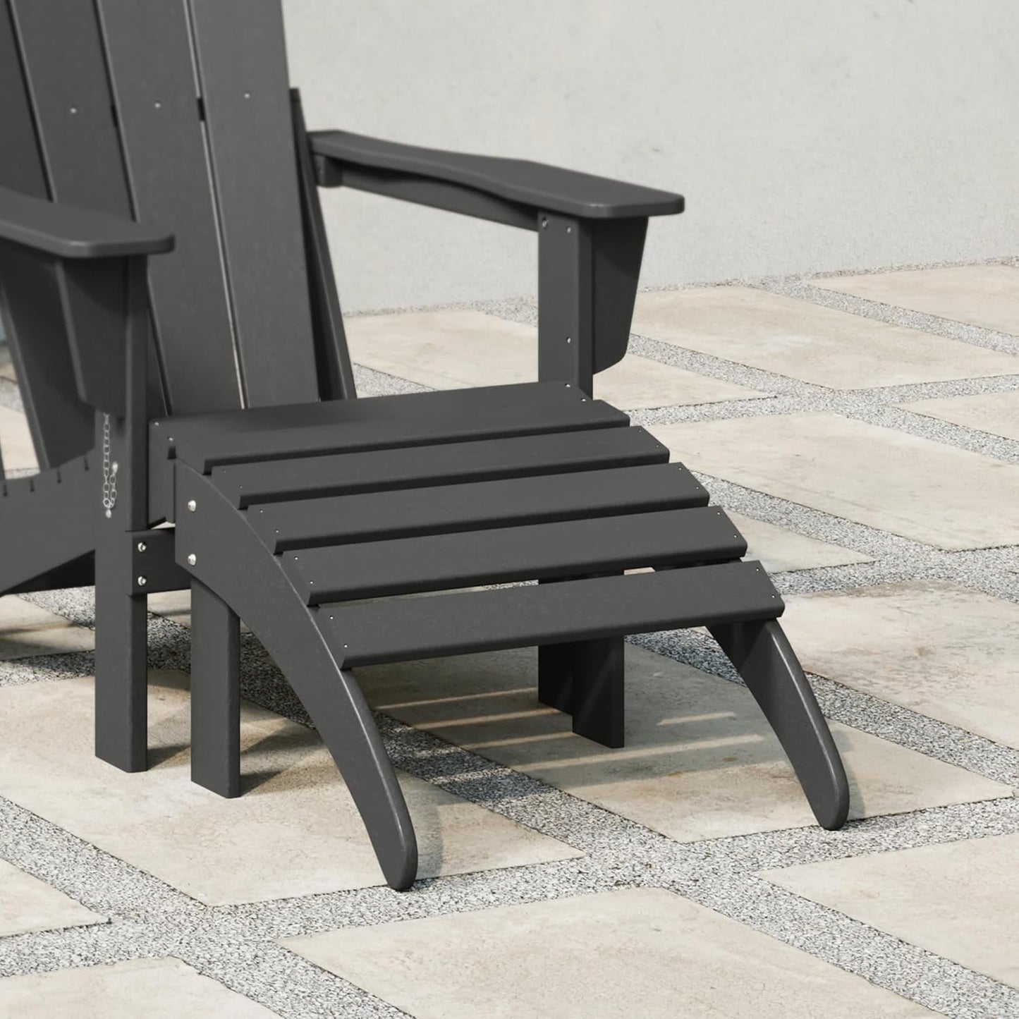 WestinTrends Outdoor Ottoman, Patio Adirondack Ottoman Foot Rest, All Weather Poly Lumber Folding