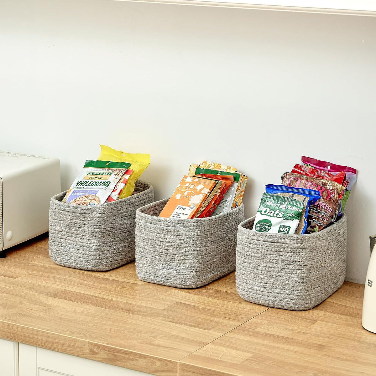 Small Baskets Set of 3-11"x7"x7" Perfect Toy Baskets for Storage, Ideal Storage Basket for Cube