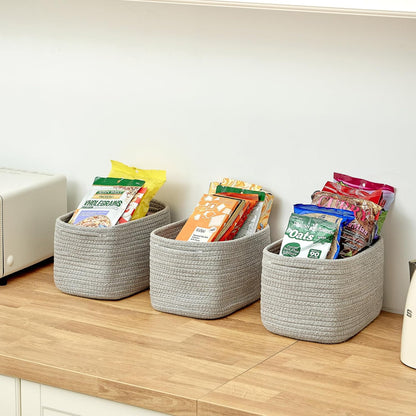 Small Baskets Set of 3-11"x7"x7" Perfect Toy Baskets for Storage, Ideal Storage Basket for Cube