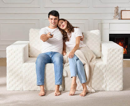 Modular Sectional Sofa 2 Seater Loveseat Modular Couch with Deep Seat Memory Foam Cloud Chair with