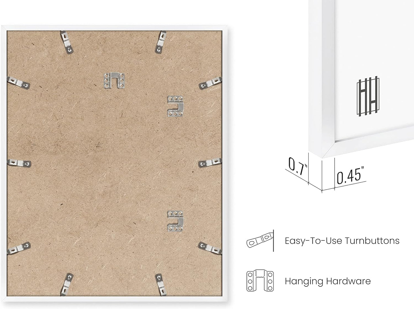 HAUS AND HUES White 16x20 Picture Frame - Modern Aluminum Wall Art Display - Minimalist