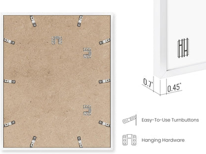 HAUS AND HUES White 16x20 Picture Frame - Modern Aluminum Wall Art Display - Minimalist