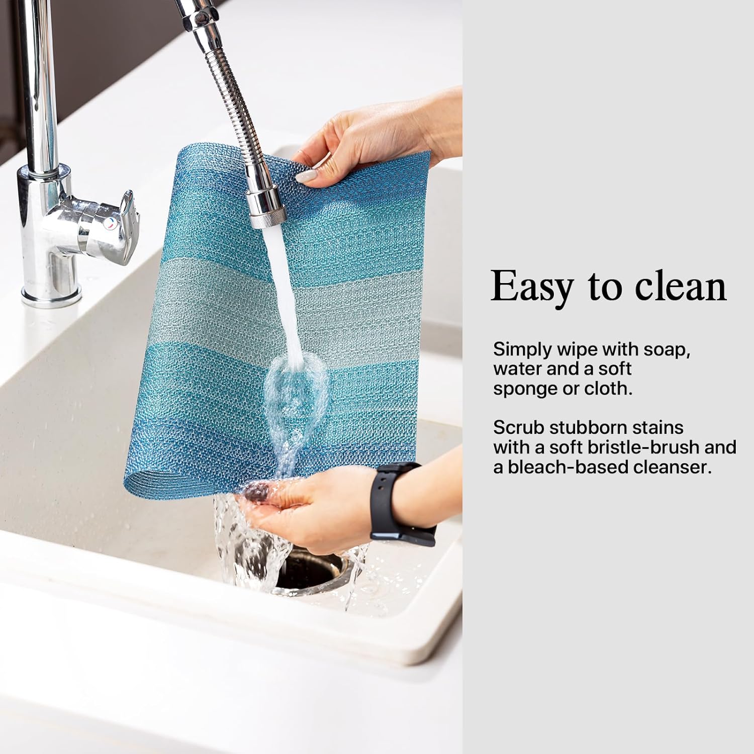 Placemats Set of 4 - Easy Clean Woven Vinyl Placemats for Dining Table, Indoor/Outdoor Place Mats