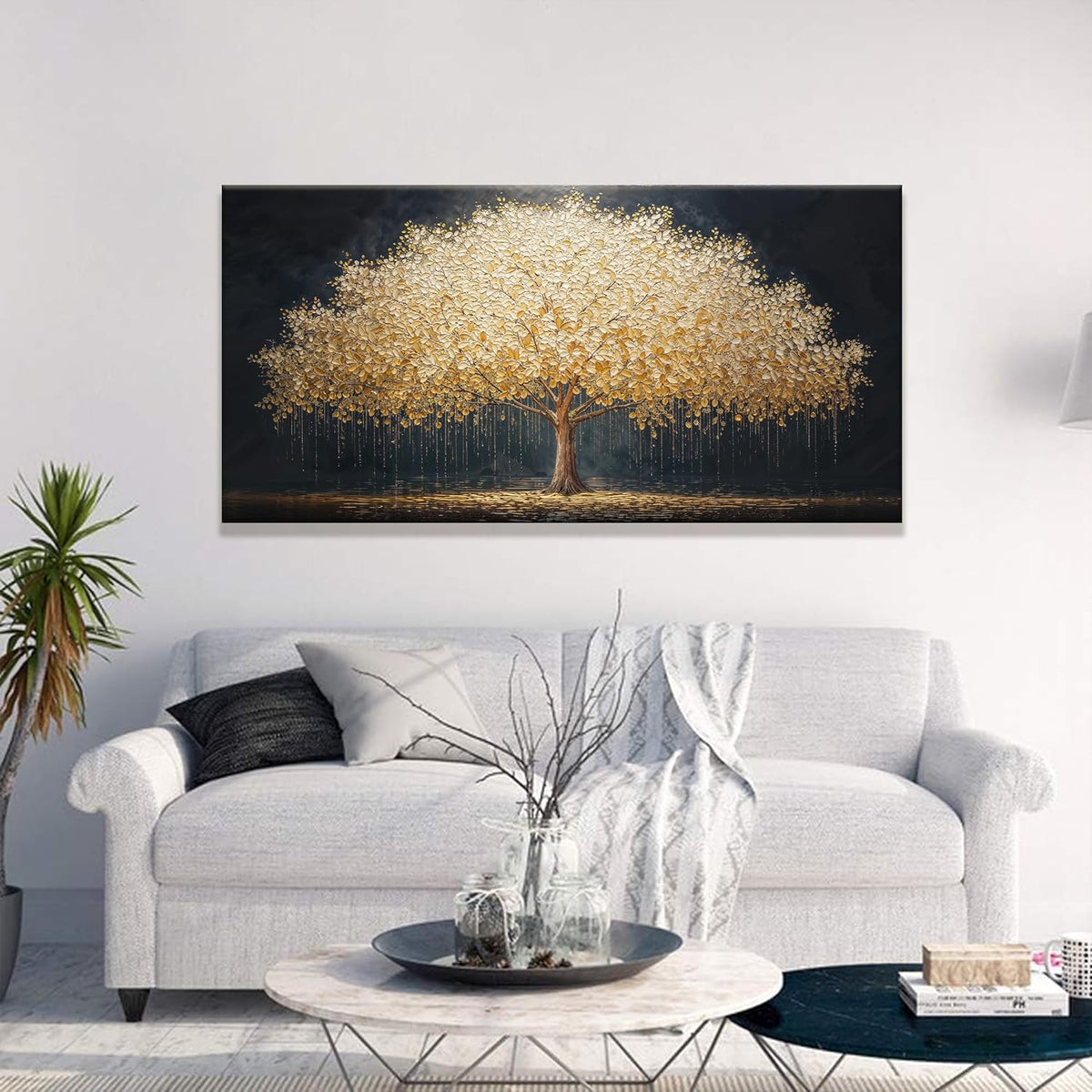 Wall Art Gold Tree Of Life Modern Wall Art Artwork Canvas Art Wall Decor Painting Gold Tree