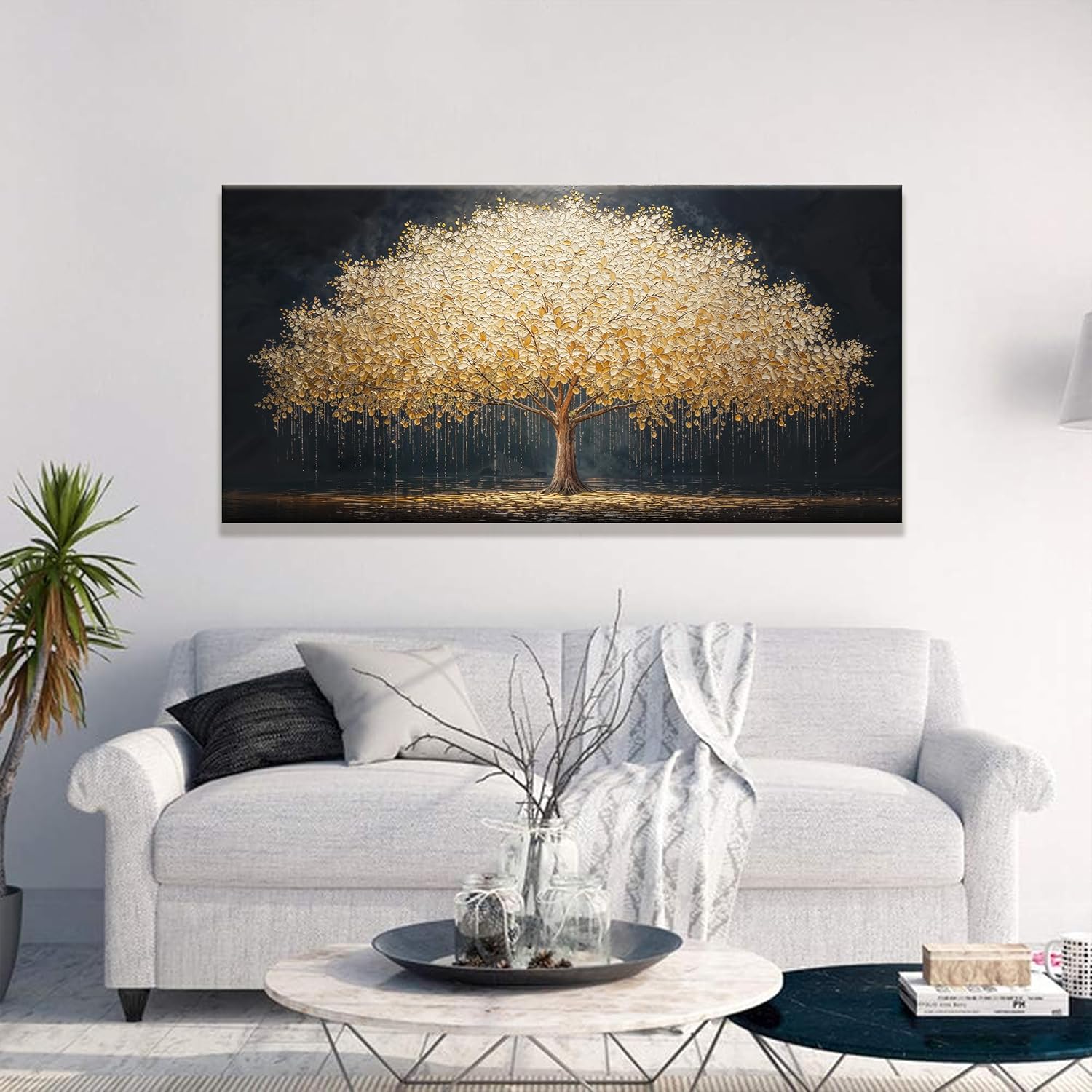 Wall Art Gold Tree Of Life Modern Wall Art Artwork Canvas Art Wall Decor Painting Gold Tree