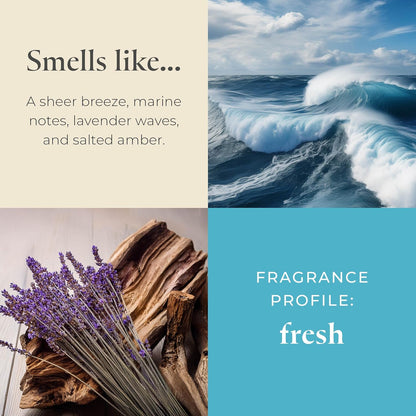 PartyLite Ocean Lavender Scented, Notes of Vanilla Sea Salt, Driftwood, Sea Moss, Patchouli &