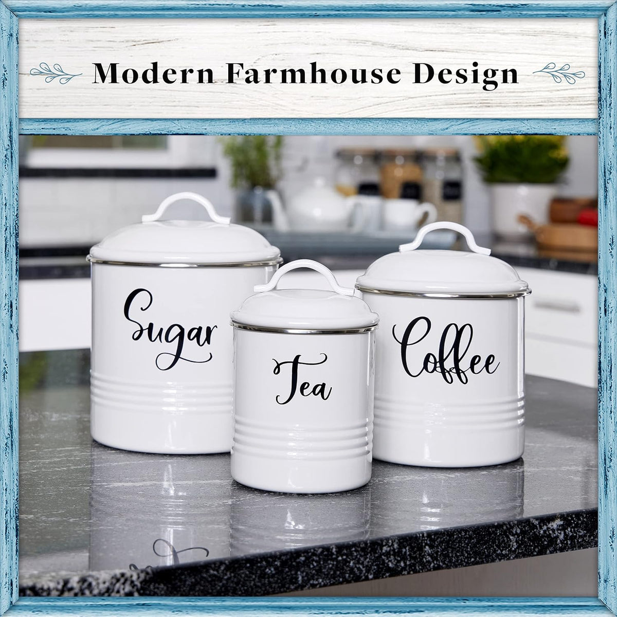 Home Acre Designs Food Storage Containers Set with Lids, Farmhouse Home Kitchen Decor Rustic
