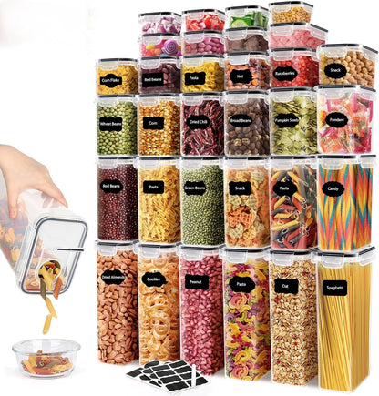 64 PCS Airtight Food Storage Containers With Lids BPA Free,6 Pack With Pouring Spout Cereal