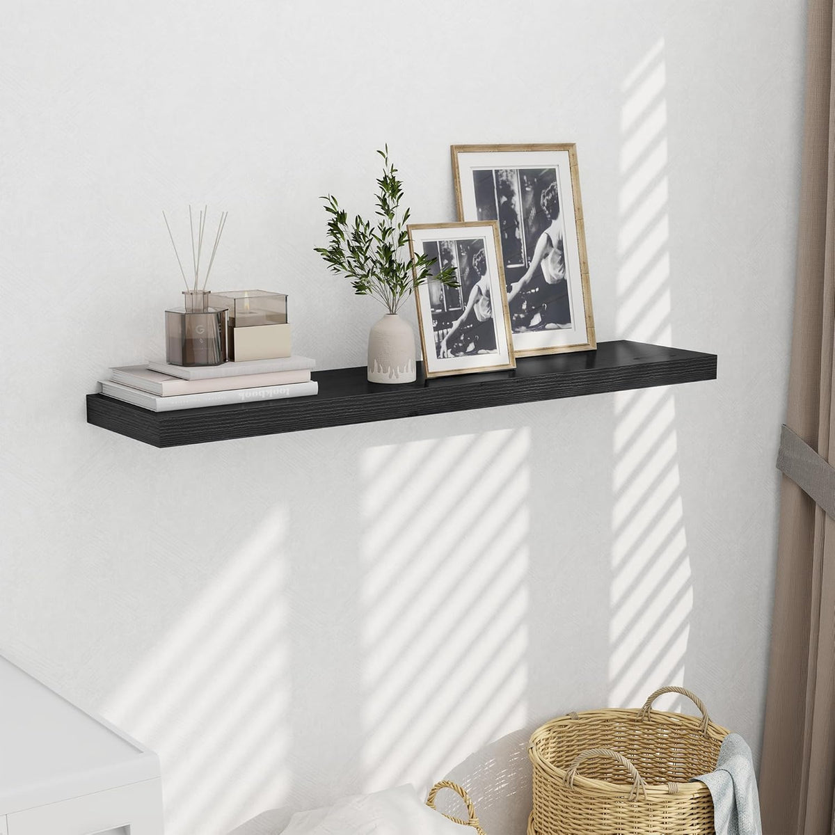 Fun Memories 10 Inch Deep Shelves, Floating Shelves for Wall 48 Inches Long, Wood Floating Shelves