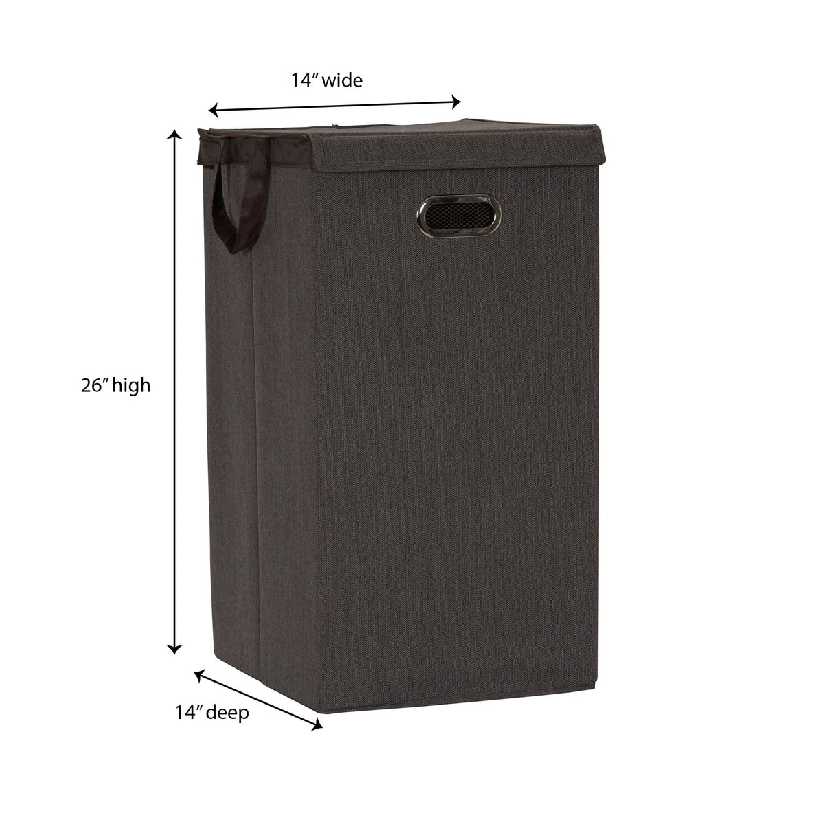 Household Essentials Laundry Hamper with Lid, Removable Mesh Liner, and Magnetic Closure, Gray