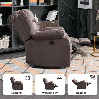 EBELLO Classic Power Recliner Chair, Oversized Electric Reclining Chair with Overstuffed Cushion