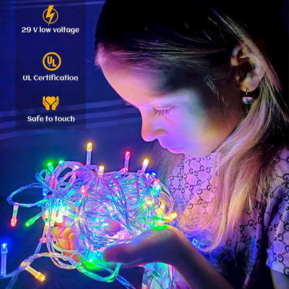 Icicle lights Outdoor - 66ft Christmas Lights with 640LED 120 Drops 8 Modes, Plug in Curtain String