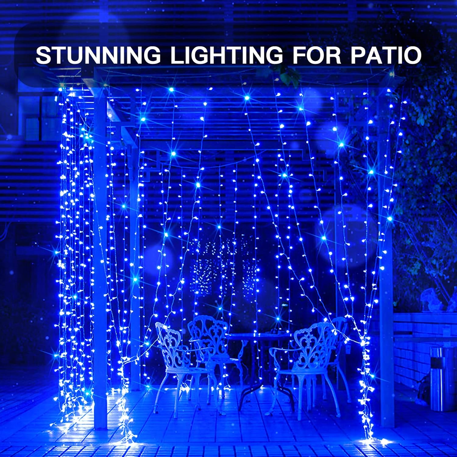 suddus Curtain Lights for Bedroom, 200 Led Hanging String Lights Outdoor Waterproof, Fairy Curtain