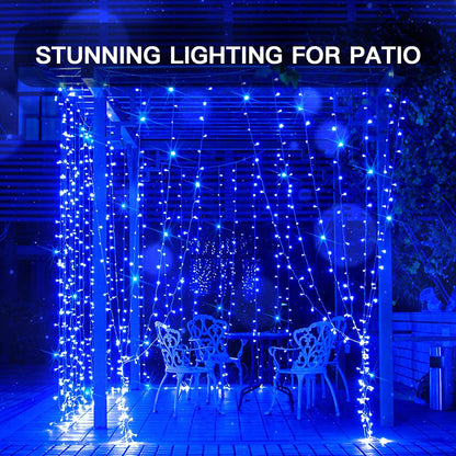 suddus Curtain Lights for Bedroom, 200 Led Hanging String Lights Outdoor Waterproof, Fairy Curtain
