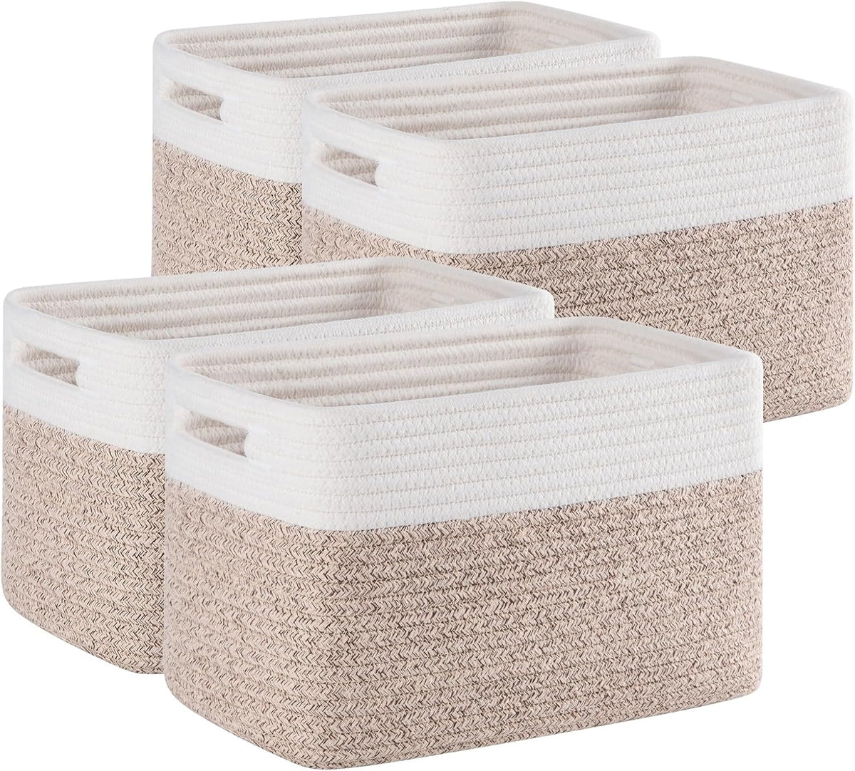 4 Pack Storage Baskets for Organizing, Woven Baskets for Shelves - Perfect for Toys, Books, Towels