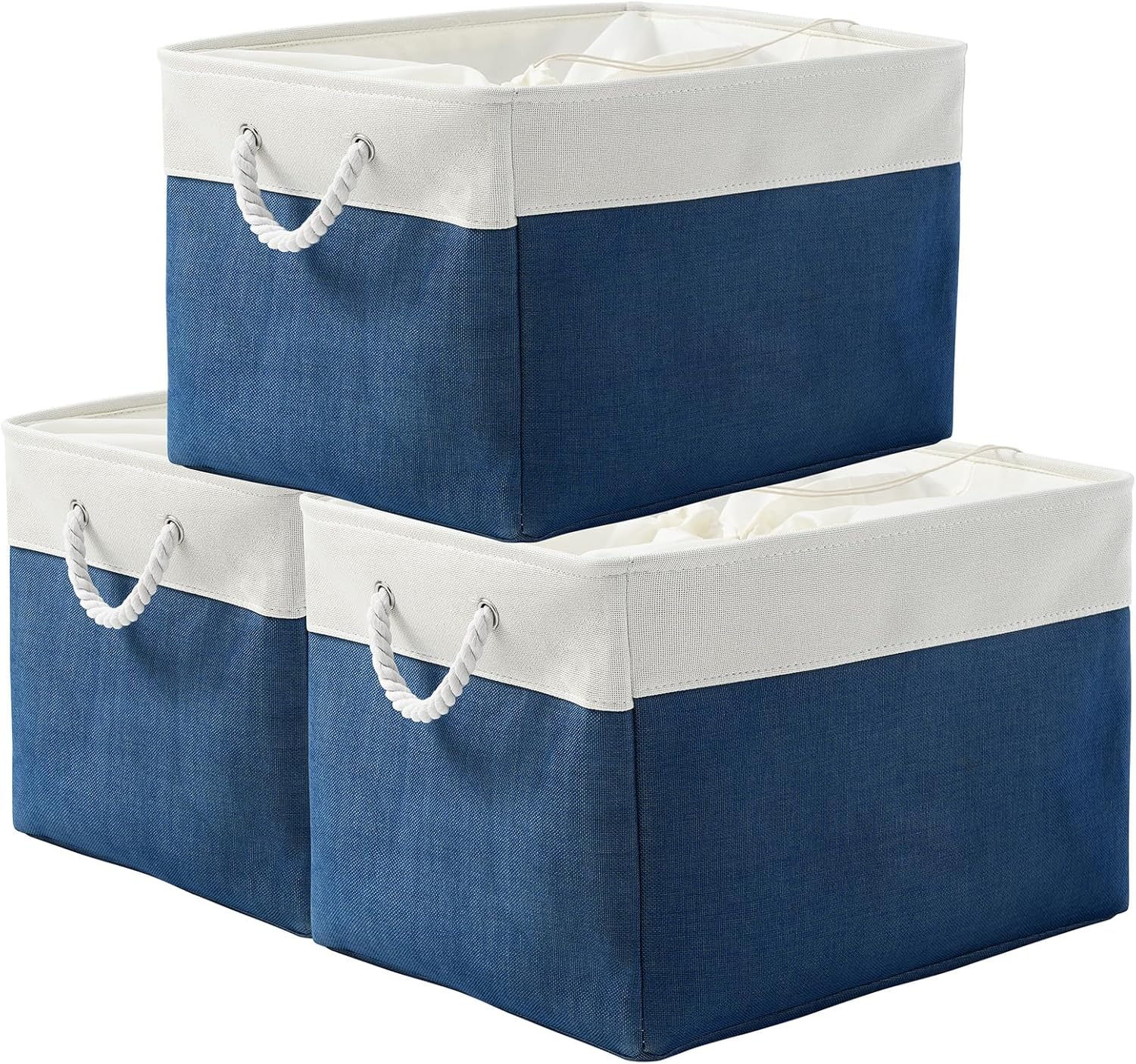 TheWarmHome Organization and Storage Basket for Shelves - Jumbo 3 Pack 20x16x14 inch Collapsible