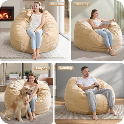 Hobestluk 4FT Bean Bag Chair Giant Bean Bag Chairs for Adults Large Bean Chairs with Removable
