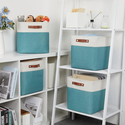 DULLEMELO Square Storage Cubes Baskets for Gifts Empty, 12 inch Cube Stroage Bins Linen Closet