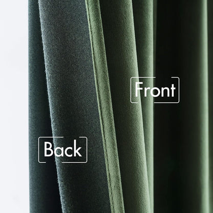 MIULEE Olive Green Velvet Curtains 102 inches 2 Panels - Pinch Pleated Luxury Room Darkening