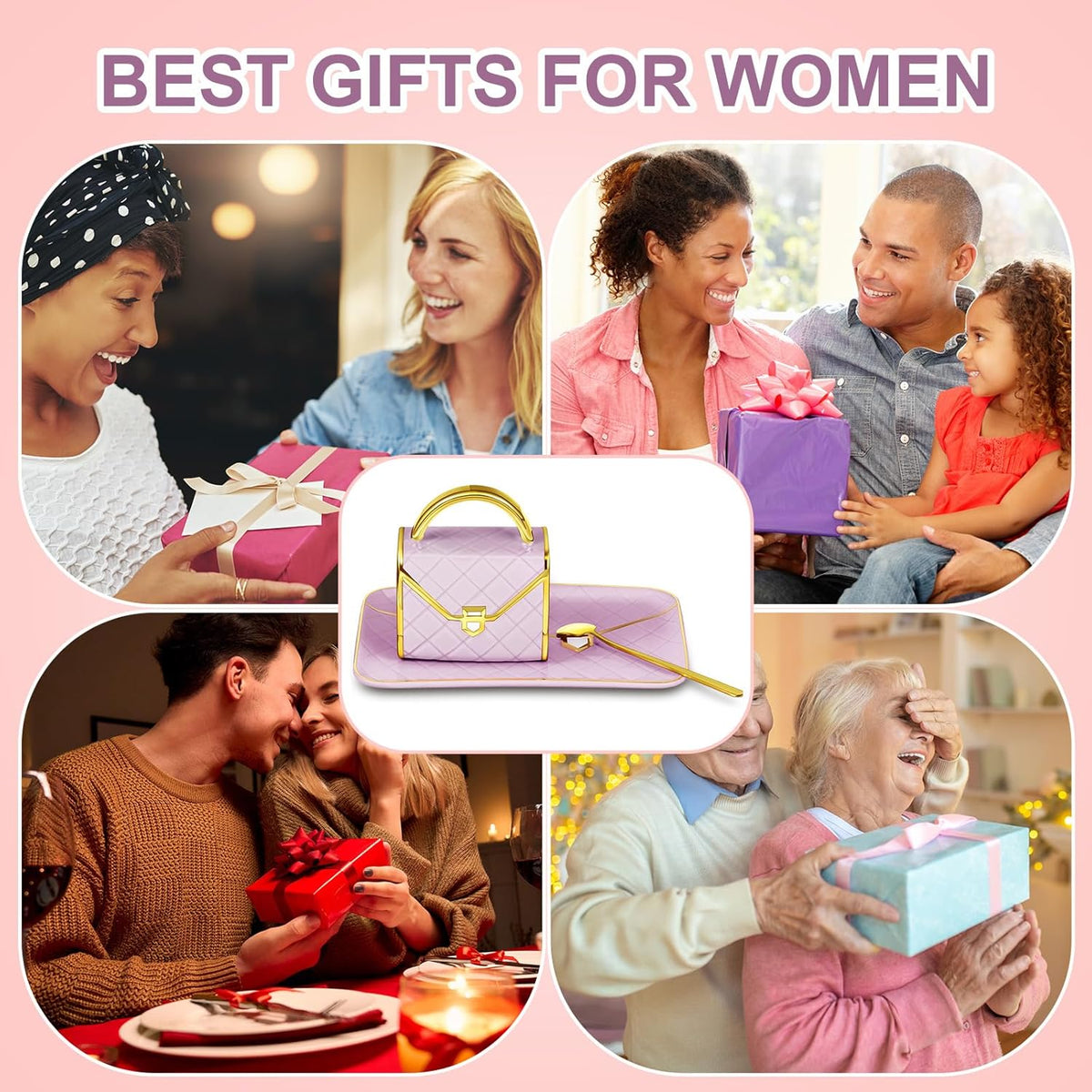Zubebe 1 Set Coffee Mug Elegant Handbag Shaped Cup Modern Ceramic Purse Mug with Spoon and Saucer