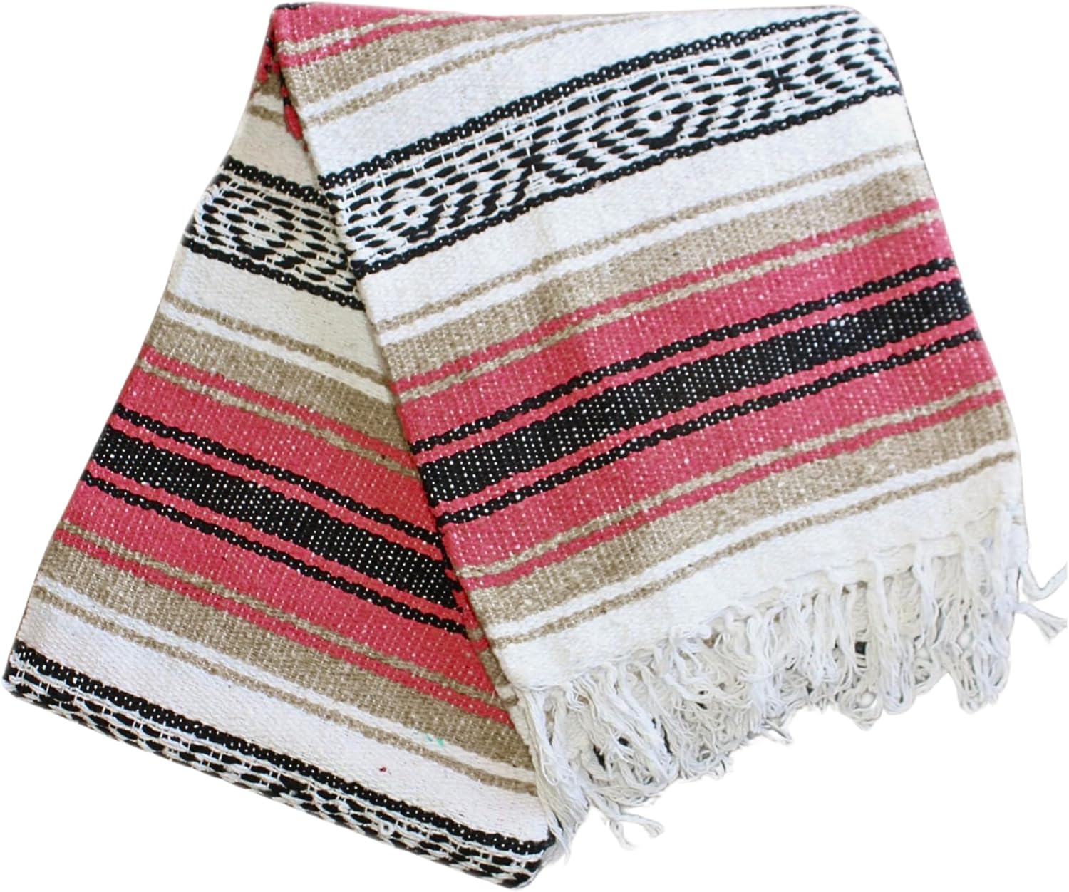 Del Mex Classic Mexican Blanket, Large Authentic Woven Falsa Throw (70"x50"), Artisan Southwest