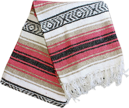 Del Mex Classic Mexican Blanket, Large Authentic Woven Falsa Throw (70"x50"), Artisan Southwest