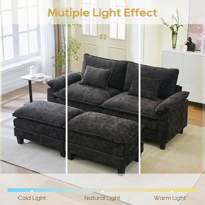 URRED Modular Sectional Sofa Comfy Cloud Couch, Modern Chenille Sofa Sleeper Deep Seat Couches with