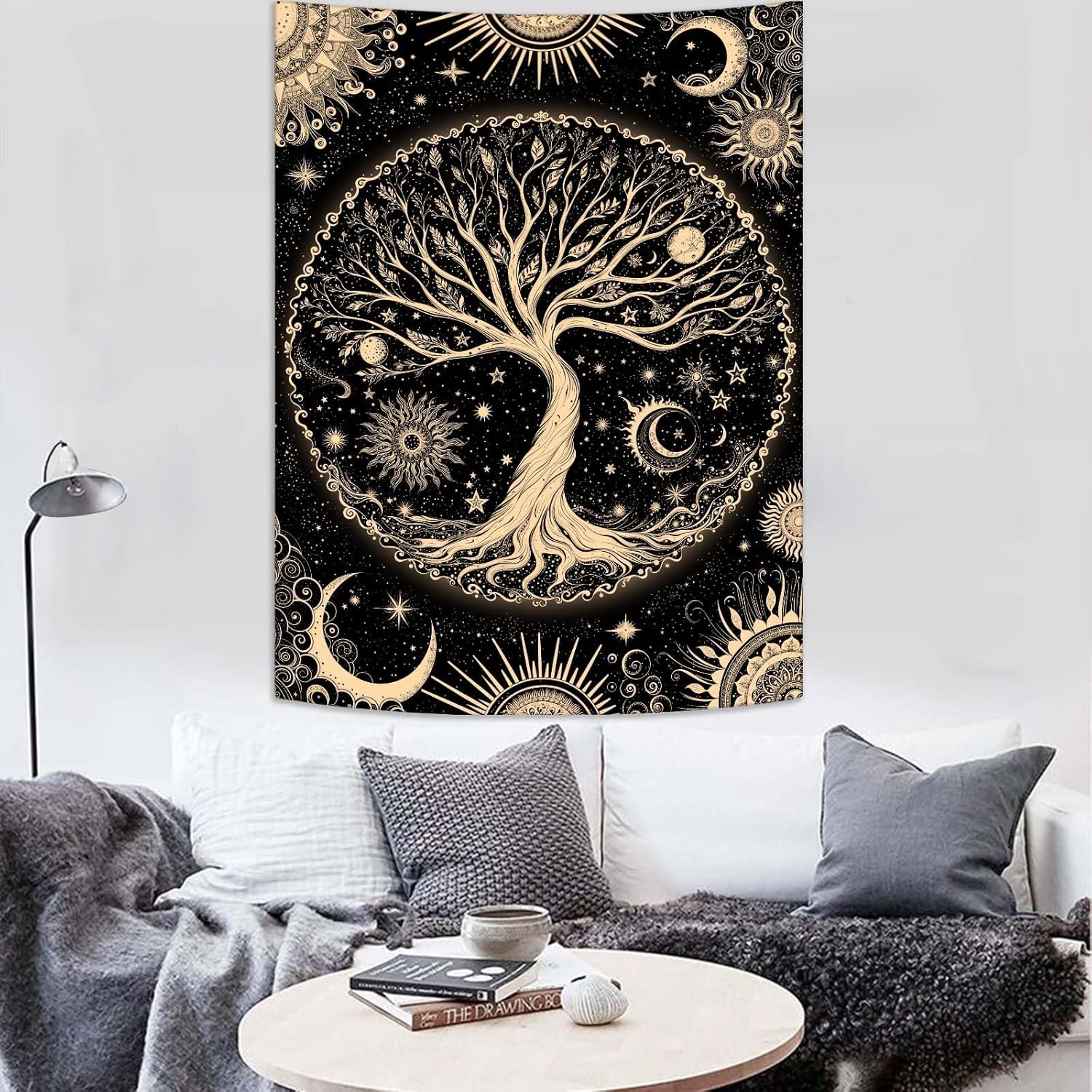 Lunerfex Tree of Life Tapestry Starry Sky Wall Tapestry, Vintage Tapestries for Bedroom Ceiling
