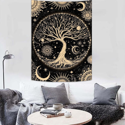Lunerfex Tree of Life Tapestry Starry Sky Wall Tapestry, Vintage Tapestries for Bedroom Ceiling