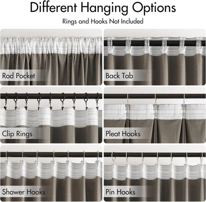 MIULEE Blush Beige Velvet Curtains 96 inches 2 Panels - Luxury Room Darkening Window Drapes for