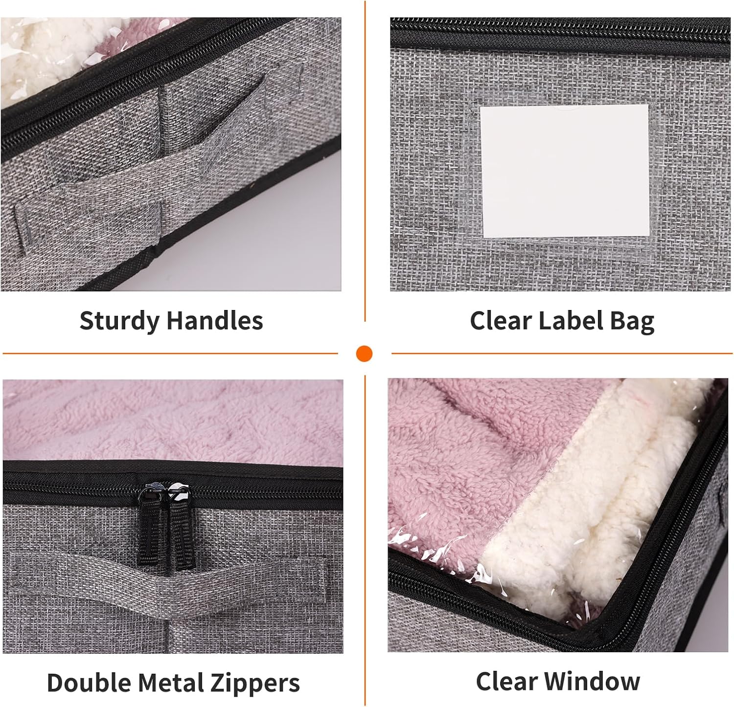 Fixwal 4 Pack Underbed Storage Containers, Below 4.5 Inches Low Profile Under Bed Organizer Clothes