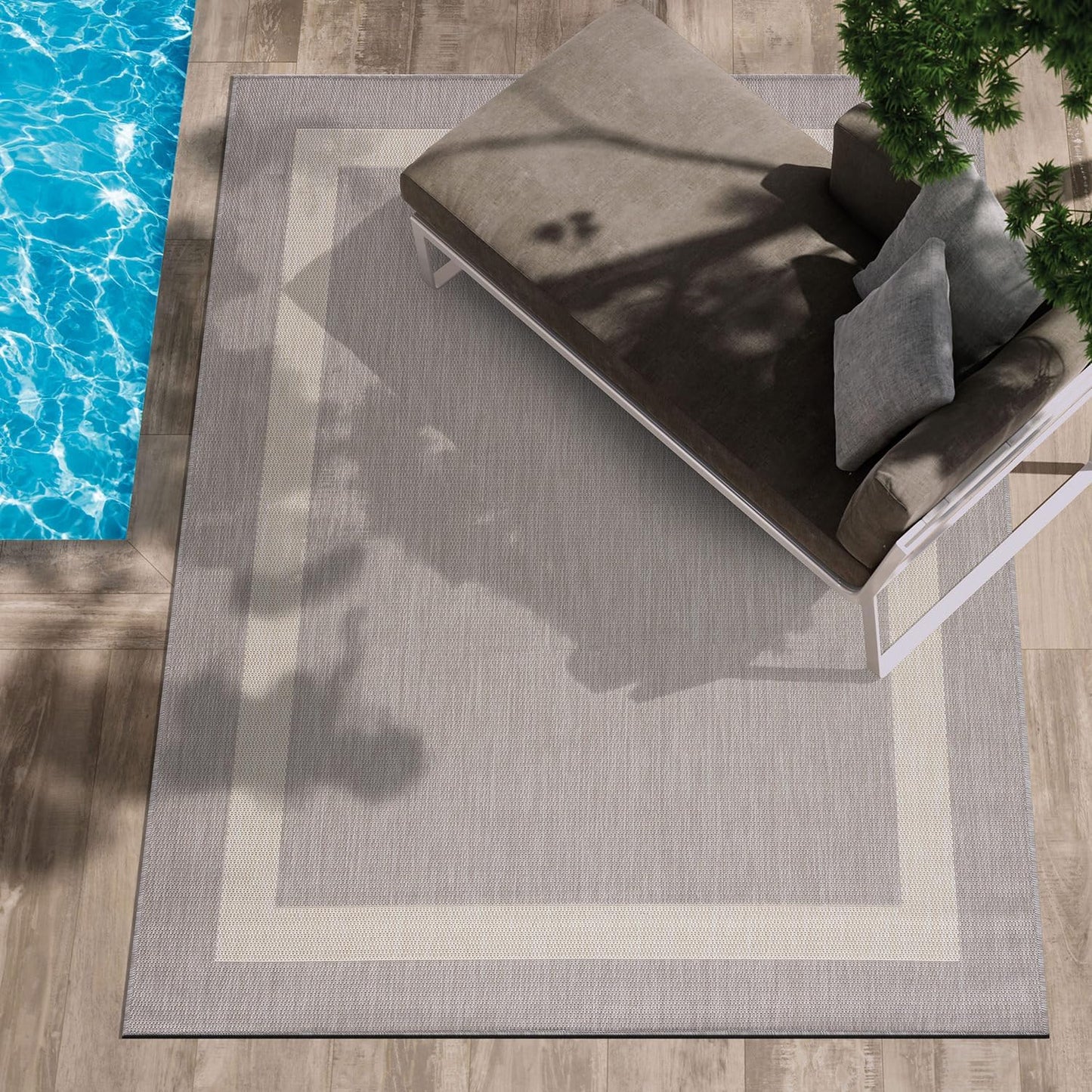 CAMILSON Outdoor Rug 8x10,Modern Outside Rugs for Patios Porches Waterproof Durable Washable